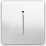 کلید و پریز آسیا الکتریک مدل کریستال سفید با زه طلایی و نقره‌ای