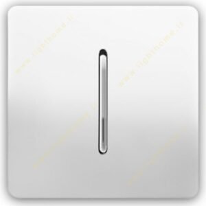 کلید و پریز آسیا الکتریک مدل کریستال سفید با زه طلایی و نقره‌ای