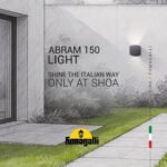 چراغ دیواری دوطرفه مدل SH-ABRAM 150 برند فوماگالی ایتالیا | نورپردازی مدرن فضای باز