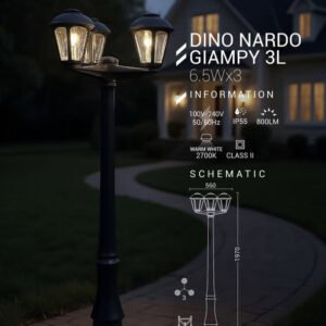 چراغ مسیر و محوطه Fumagalli SH-DINO NARDO GIAMPY 3L | 2L | نورپردازی لوکس و مقاوم