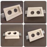 فریم هالوژن گچی با طراحی مدرن و نصب در کناف-قاب هالوژن گچی رنگ‌پذیر-فریم سقفی گچی با پخش نور دارک‌لایت-فریم هالوژن گچی مناسب لامپ پایه استارتی و سوزنی